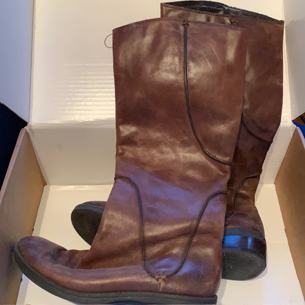 Jessica Simpson brown leather knee-high riding boots